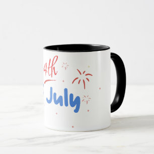 Minimalistische "4 juli" met vuurwerkontploffingen mok