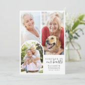 Minimalistische 4 Photo Arch Bereavement Aankondiging (Staand voorkant)