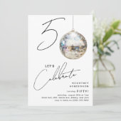 Minimalistische 50ste Disco Ball verjaardagsfeestj Kaart (Staand voorkant)