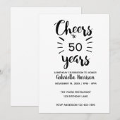 Minimalistische 50ste verjaardag kaart (Voorkant / Achterkant)