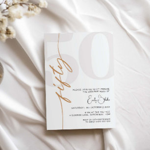 Minimalistische 50ste verjaardagsfeestuitnodiging kaart