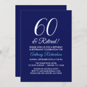 Minimalistische 60 en Gepensioneerd Donkerpaars Pe Kaart (Voorkant / Achterkant)