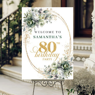 Minimalistische 80ste Boho Groene Welkomstbord Poster