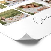 Minimalistische 9 foto collage huwelijkscadeau op poster (Hoek)