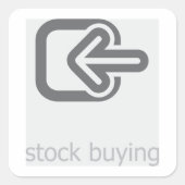 Minimalistische aandelen kopen moderne financiële vierkante sticker (Voorkant)
