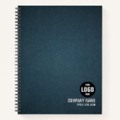 Minimalistische aangepaste bedrijfs-Logo en functi Notitieboek (Voorkant)