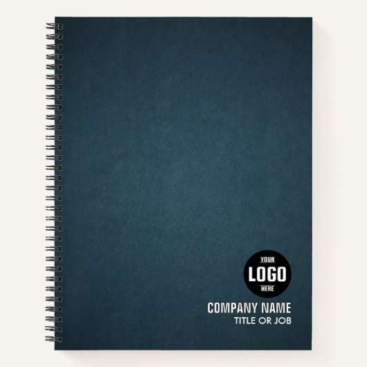 Minimalistische aangepaste bedrijfs-Logo en functi Notitieboek (Voorkant)