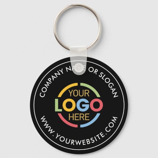 Minimalistische Aangepaste Business Logo Promotion Sleutelhanger (Voorkant)