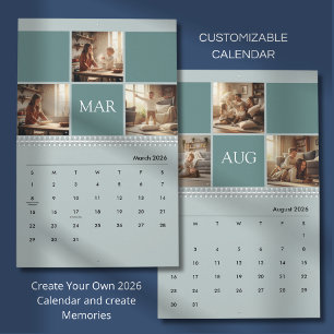 Minimalistische Aangepaste Familie Foto 2026 Kalender