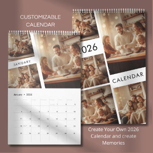 Minimalistische Aangepaste Familie Foto 2026 Kalender