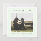Minimalistische Aangepaste Foto Eerste Moederdag M Kaart (Voorkant)