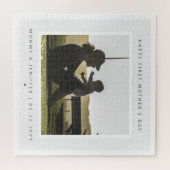 Minimalistische Aangepaste Foto Eerste Moederdag M Legpuzzel (Horizontaal)