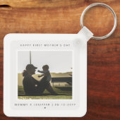 Minimalistische Aangepaste Foto Eerste Moederdag M Sleutelhanger (Achterkant)