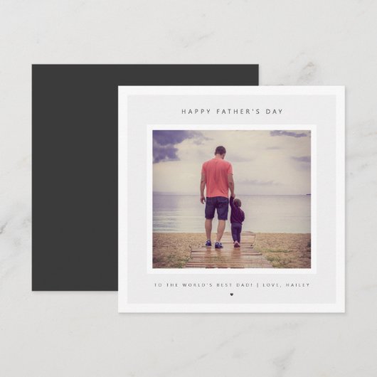 Minimalistische aangepaste foto Vaderdag Modern Kaart (Voorkant / Achterkant)