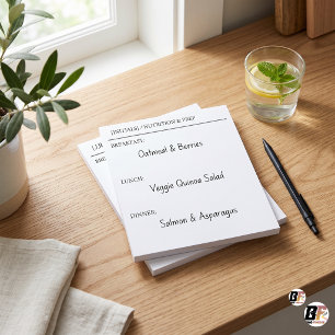 Minimalistische Aangepaste Initiële Voeding & Dage Notitieblok