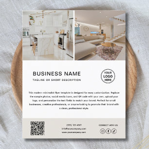 Minimalistische aangepaste logo foto zakenvlucht flyer