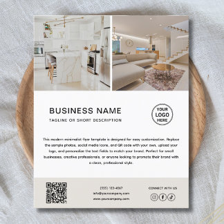 Minimalistische aangepaste logo foto zakenvlucht flyer