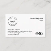 Minimalistische aangepaste Logo QR-code voor socia Visitekaartje (Voorkant)