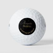Minimalistische aangepaste naam Bold Black Modern Golfballen (Voorkant)