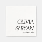 Minimalistische aangepaste naam bruiloft servetten (Voorkant)