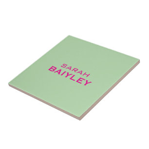 Minimalistische aangepaste naam modern tegeltje
