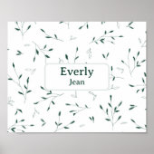 Minimalistische aangepaste naam Nursery Decor Bota Poster (Voorkant)