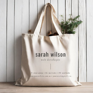 Minimalistische aangepaste promotionele ondernemin tote bag