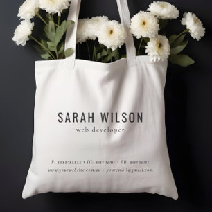 Minimalistische aangepaste promotionele ondernemin tote bag