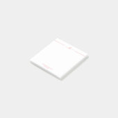 Minimalistische aangepaste roze script monogram post-it® notes (Schuin)