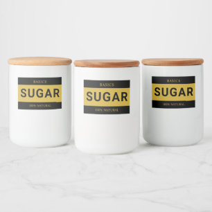 Minimalistische aangepaste suikerlabel voor contai voedselcontainer etiket