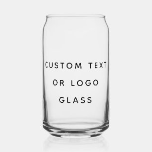 Minimalistische aangepaste tekst of Logo Blikvorm Glas