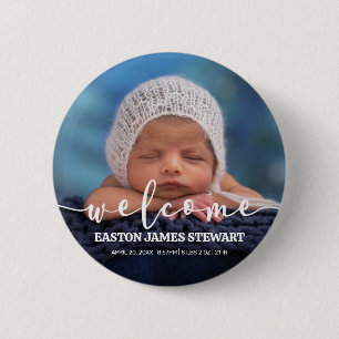 Minimalistische aankondiging van de foto Baby ter Ronde Button 5,7 Cm
