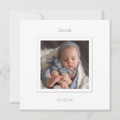 Minimalistische aankondiging van de geboorte van e (Voorkant)