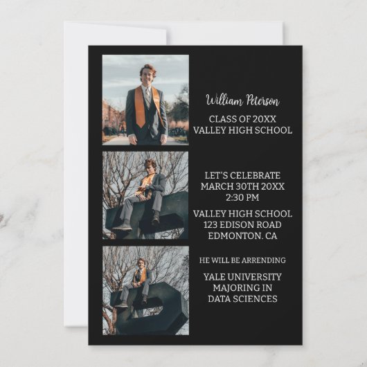 Minimalistische aankondiging van eindexamenfoto's  (Achterkant)