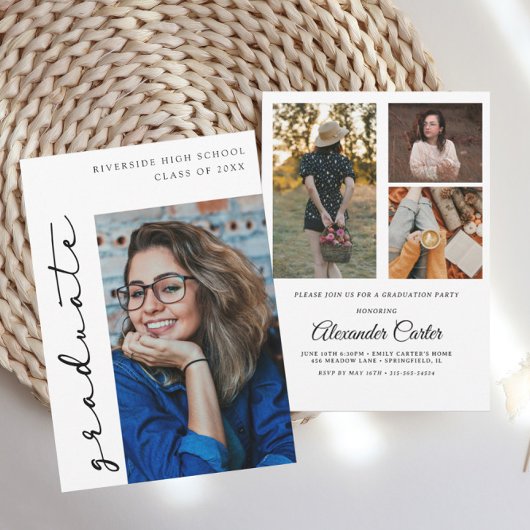 Minimalistische aankondiging van het Afstuderen, m