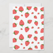 Minimalistische aardbeienbessen 1e verjaardagsfees kaart (Achterkant)