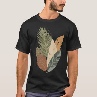 Minimalistische aarde toon botanische bladeren T-s T-shirt