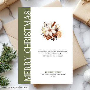 Minimalistische aardetinten kerstgroetkaart feestdagenkaart