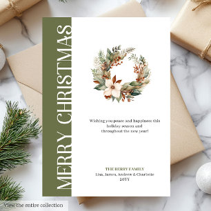 Minimalistische aardetinten Kerstkaart