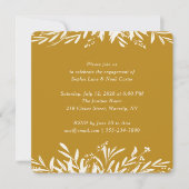 Minimalistische aardetonen mosterdgeel bloemmotief kaart (Voorkant)