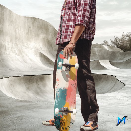 Minimalistische aardetoon Abstract - Zachte pensee Skateboard