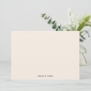 Minimalistische Aardse Bruine Elegante Trouw Bruik Bedankkaart
