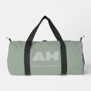 Minimalistische Aardse Matcha Groene Monogram Plunjezak