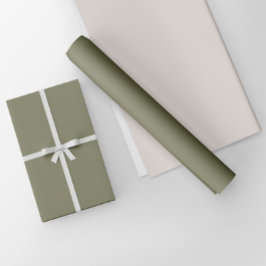 Minimalistische Aardse Olijfgroene Plain Solid Col Cadeaupapier