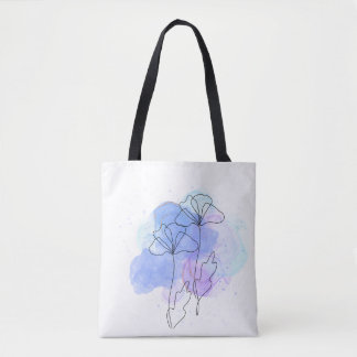 Minimalistische abstracte bloemtas draagtas