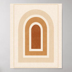 Minimalistische Abstracte Boogprint - Aardtinten Poster