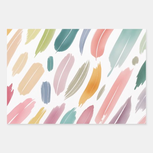 Minimalistische Abstracte borstelstreken van paste Inpakpapier Vel (Voorkant 3)