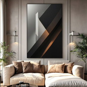 Minimalistische Abstracte Donkere Beton Poster