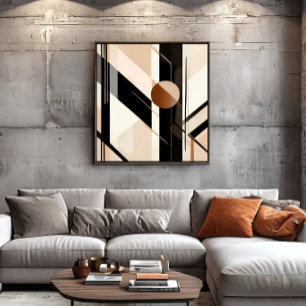 Minimalistische Abstracte Geometrie met Cirkel Canvas Afdruk