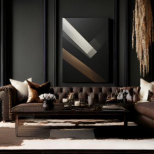 Minimalistische Abstracte Geometrische Diagonale B Canvas Afdruk